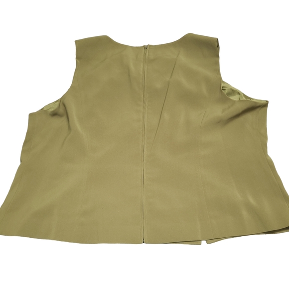 DVC EXCLUSIVE SHIRT WOMENS SIZE 24 GREEN SLEEVELESS BLOUSE BACK ZIP NEW - Picture 10 of 14